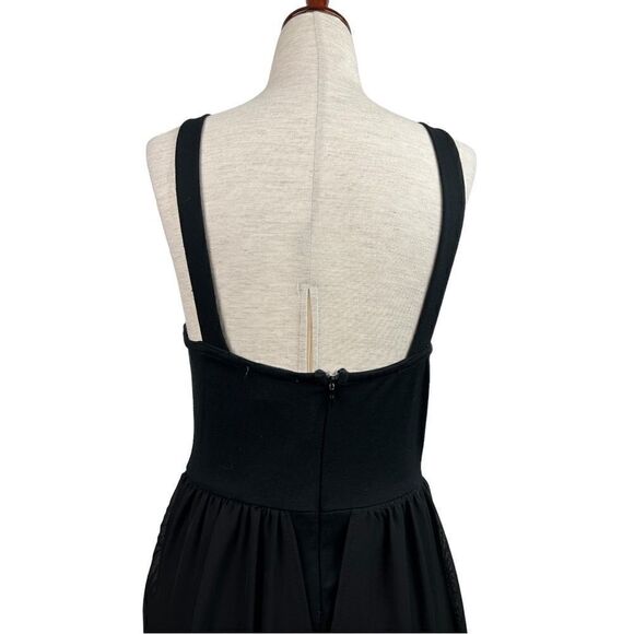 Vintage 90s J for Justify Black Deep V Mini Dress with Sheet Maxi Skirt Layered - Picture 8 of 13